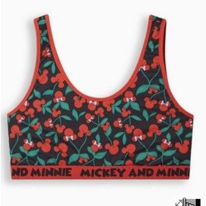 Disney Minnie Mouse Cotton Scoop Neck Bralette Sz M/L